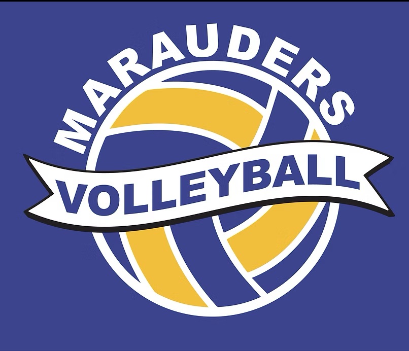 MMHS Volleyball logo on blue background